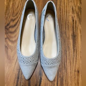 NEW Gray Suede Slip Ons